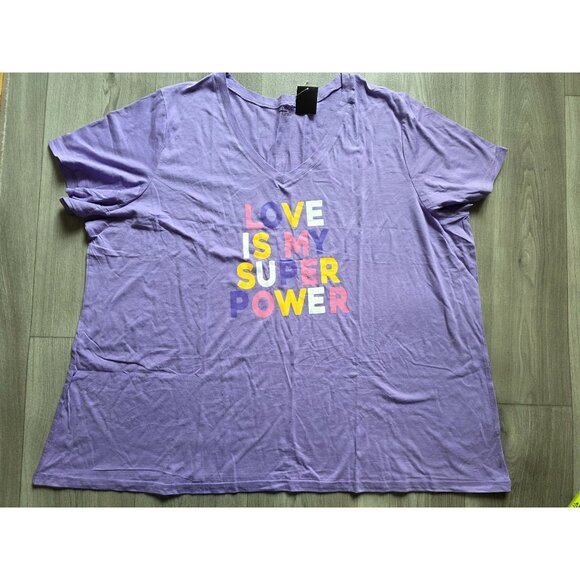 Avenue Purple Love Is My Superpower Pajama Set Size 30/32 Tie-Dye Pants - Picture 3 of 6